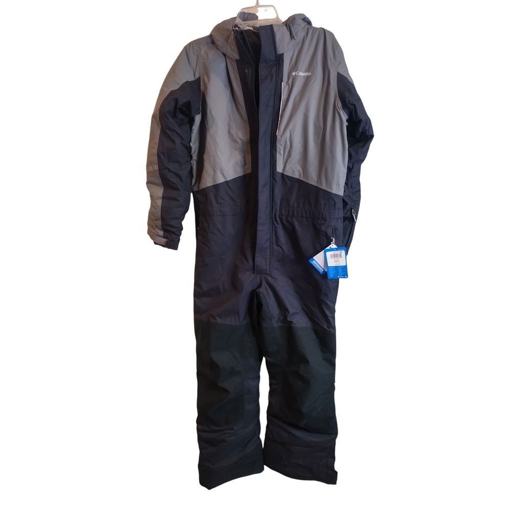 Columbia Buga II Snow Suit Kids XL 18/20 Gray Black Waterproof Insulated SY9036